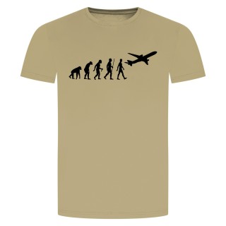 Evolution Flugzeug T-Shirt Beige 2XL