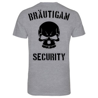 JGA Bräutigam Security T-Shirt Graumeliert S