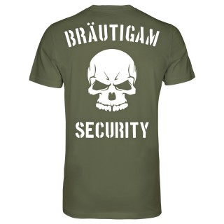 JGA Bräutigam Security T-Shirt Militärgrün XL