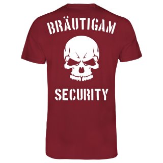 JGA Bräutigam Security T-Shirt Bordeauxrot S
