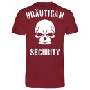 JGA Br&auml;utigam Security T-Shirt Bordeauxrot S