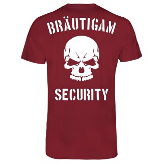 JGA Bräutigam Security T-Shirt Bordeauxrot M