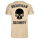 JGA Br&auml;utigam Security T-Shirt Beige L