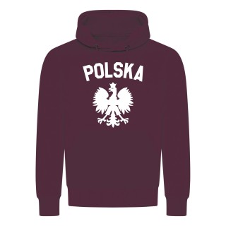 Polska Adler Kapuzenpullover Bordeaux Rot 2XL