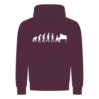 Evolution Piano Hoodie Bordeaux Red 2XL