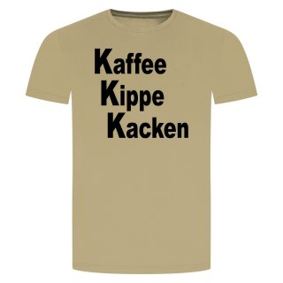 Kaffee Kippe Kacken T-Shirt Beige 2XL