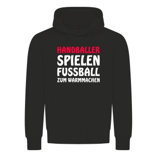 Handballer Spielen Fu&aacute;ball Zum Warmmachen Kapuzenpullover
