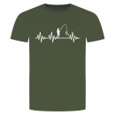 Herzschlag Angeln T-Shirt Militärgrün 2XL