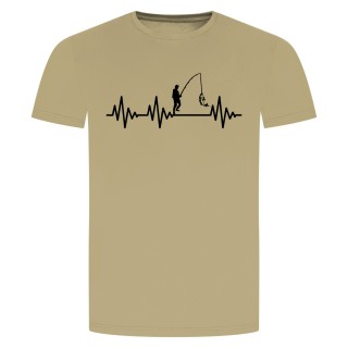 Herzschlag Angeln T-Shirt Beige 2XL