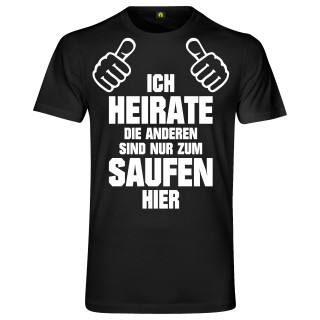 JGA Nur Zum Saufen T-Shirt Bräutigam - Schwarz S