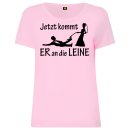 JGA Jetzt Kommt Er An Die Leine Damen T-Shirt Team - Rosa XL