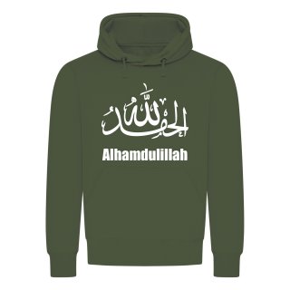 Alhamdulillah Kapuzenpullover Militär Grün L