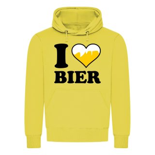 I Love Bier Kapuzenpullover Gelb XL