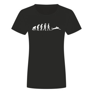 Evolution Schwimmen Damen T-Shirt Schwarz S