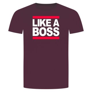 Run Like A Boss T-Shirt Bordeaux Rot M