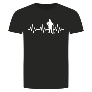 Herzschlag Landwirt T-Shirt Schwarz S