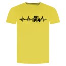 Herzschlag Traktor T-Shirt Gelb L