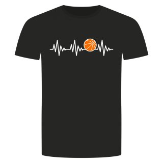 Herzschlag Basketball T-Shirt Schwarz S