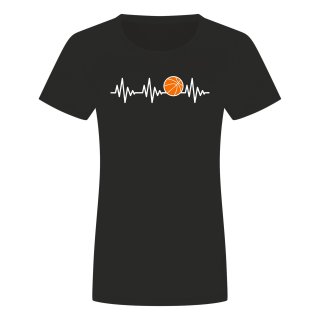 Herzschlag Basketball Damen T-Shirt Schwarz S