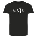 Herzschlag Bodybuilding T-Shirt Schwarz L