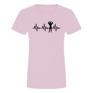 Herzschlag Bodybuilding Damen T-Shirt Rosa 2XL
