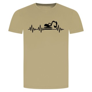 Herzschlag Bagger T-Shirt Beige 2XL