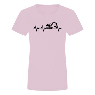 Herzschlag Bagger Damen T-Shirt Rosa 2XL