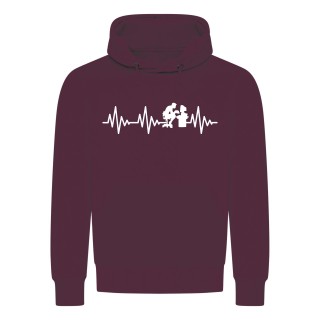 Heartbeat Computer Hoodie Bordeaux Red 2XL