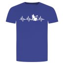 Herzschlag Schlagzeug T-Shirt Blau XL