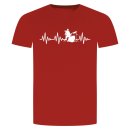 Herzschlag Schlagzeug T-Shirt Rot S