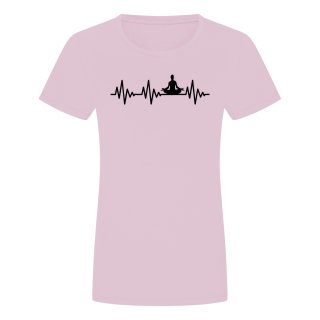 Herzschlag Yoga Damen T-Shirt Rosa 2XL