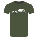Herzschlag Panzer T-Shirt Militär Grün L