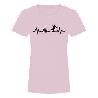 Herzschlag Handball Damen T-Shirt Rosa 2XL