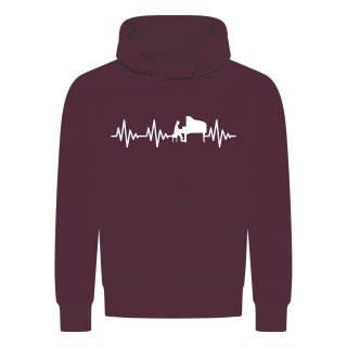 Heartbeat Piano Hoodie Bordeaux Red 2XL