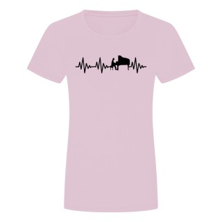 Herzschlag Klavier Damen T-Shirt Rosa 2XL