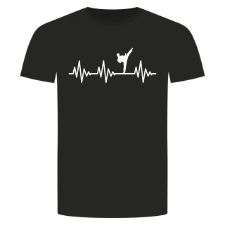 Herzschlag Karate T-Shirt Schwarz S
