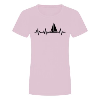 Herzschlag Segelboot Damen T-Shirt Rosa 2XL