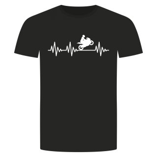 Herzschlag Motorrad T-Shirt Schwarz S