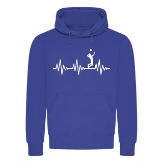 Heartbeat Volleyball Hoodie Blue L