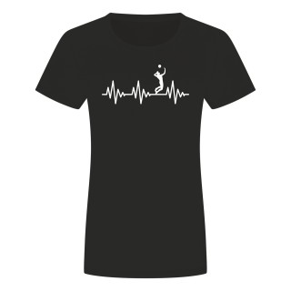 Herzschlag Volleyball Damen T-Shirt Schwarz S