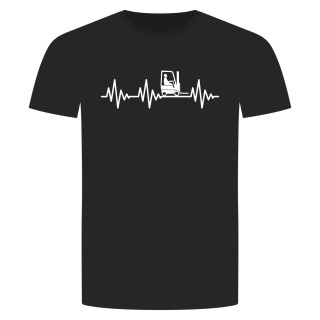 Herzschlag Stapler T-Shirt Schwarz S