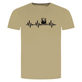 Herzschlag Stapler T-Shirt Beige 2XL