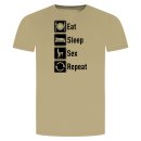 Eat Sleep Sex Repeat T-Shirt Beige L
