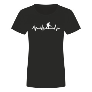 Herzschlag Eishockey Damen T-Shirt Schwarz S