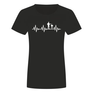 Herzschlag Grillen Damen T-Shirt Schwarz S