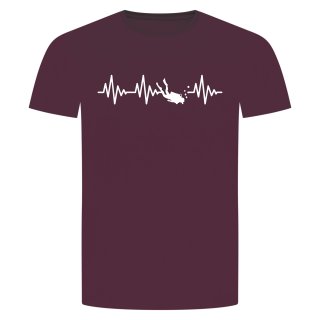 Heartbeat Dive T-Shirt Bordeaux Red L