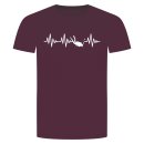 Herzschlag Tauchen T-Shirt Bordeauxrot L