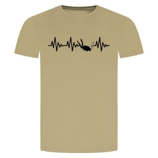 Herzschlag Tauchen T-Shirt Beige 2XL