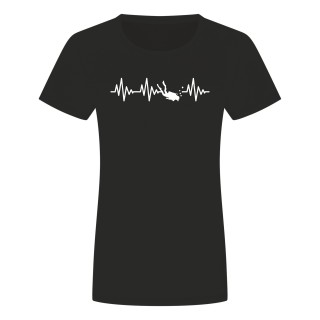 Herzschlag Tauchen Damen T-Shirt Schwarz S