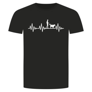 Herzschlag Hund T-Shirt Schwarz S